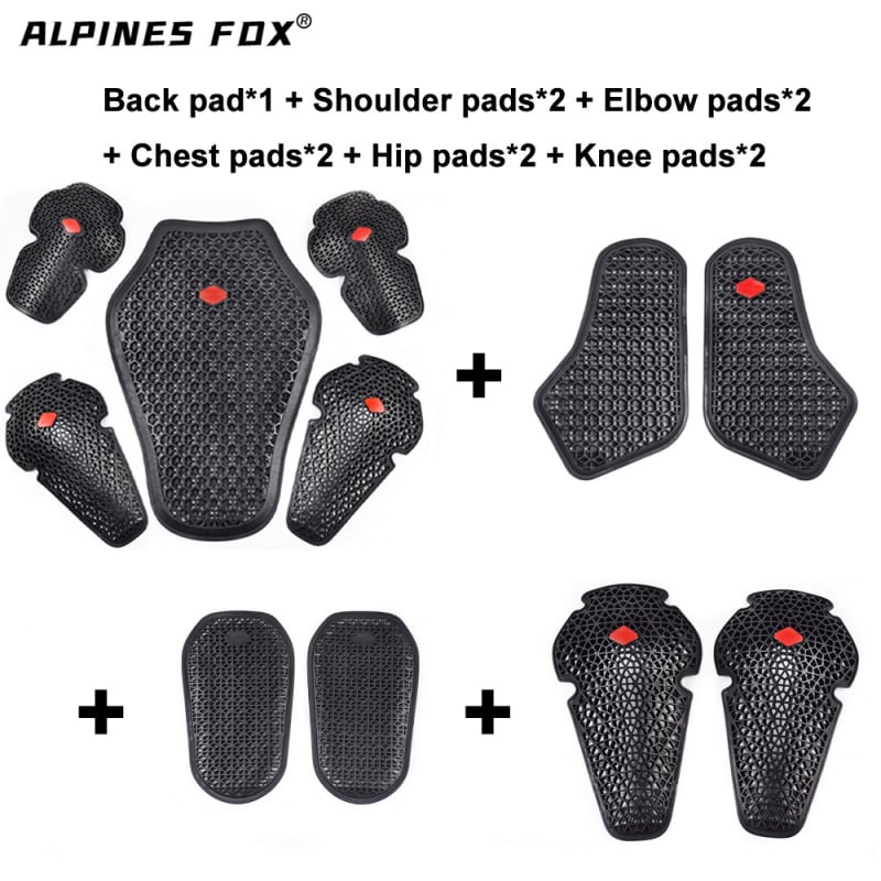 Echipament de protecție încorporat, certificat CE, pentru motocicletă, cu plăci la umeri, coate, spate, piept, genunchi și șolduri