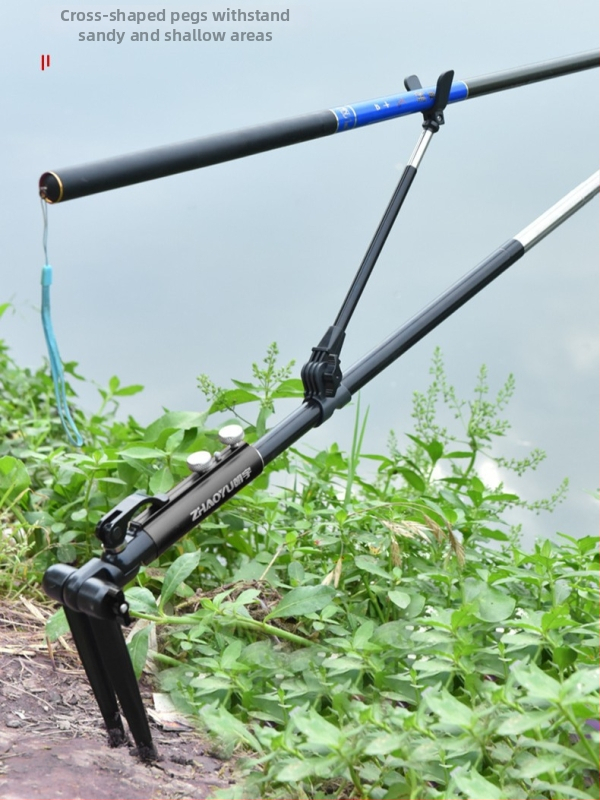Chaoyu držiak na rybárske prúty s pôdnym konektorom, viacsmery otáčanie, skladací, kovová konštrukcia, kód produktu Dd64495
