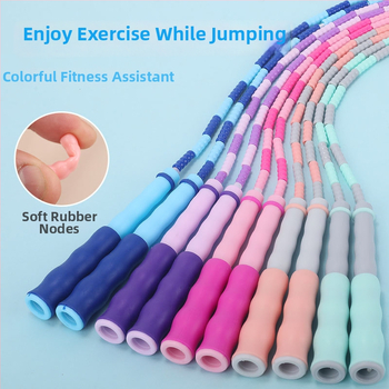 Detské PU švihadlo s korálkami s nastaviteľným vzorom korálok, švihadlo na skákanie s korálkami, 2.8