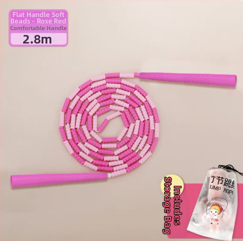 Detské PU švihadlo s korálkami s nastaviteľným vzorom korálok, švihadlo na skákanie s korálkami, 2.8