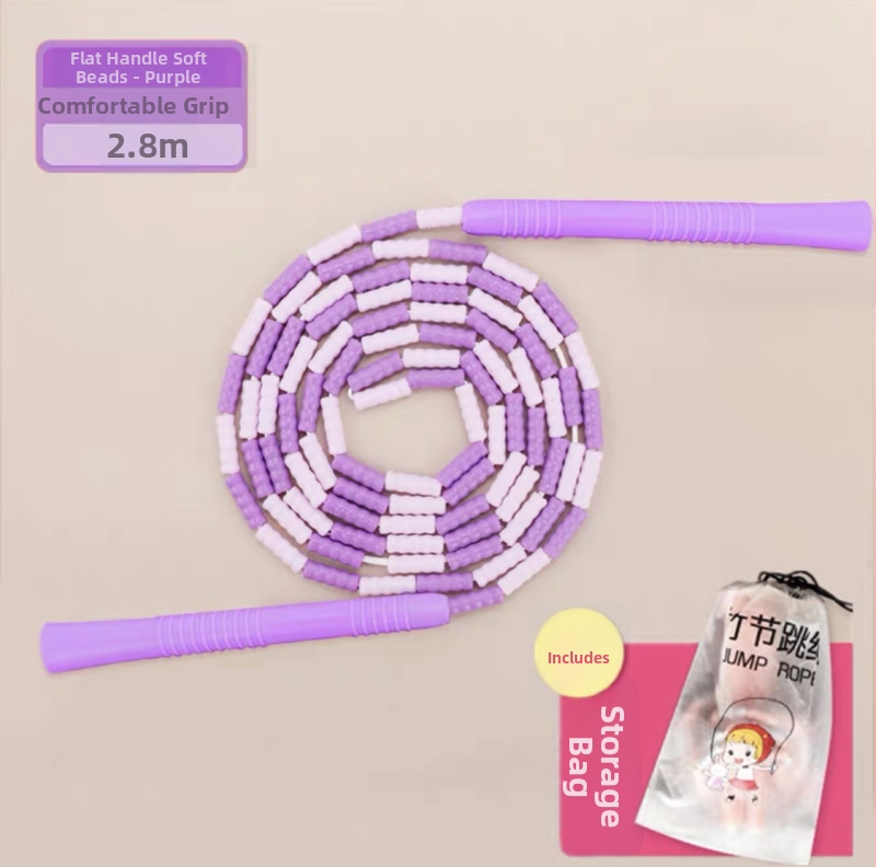 Detské PU švihadlo s korálkami s nastaviteľným vzorom korálok, švihadlo na skákanie s korálkami, 2.8