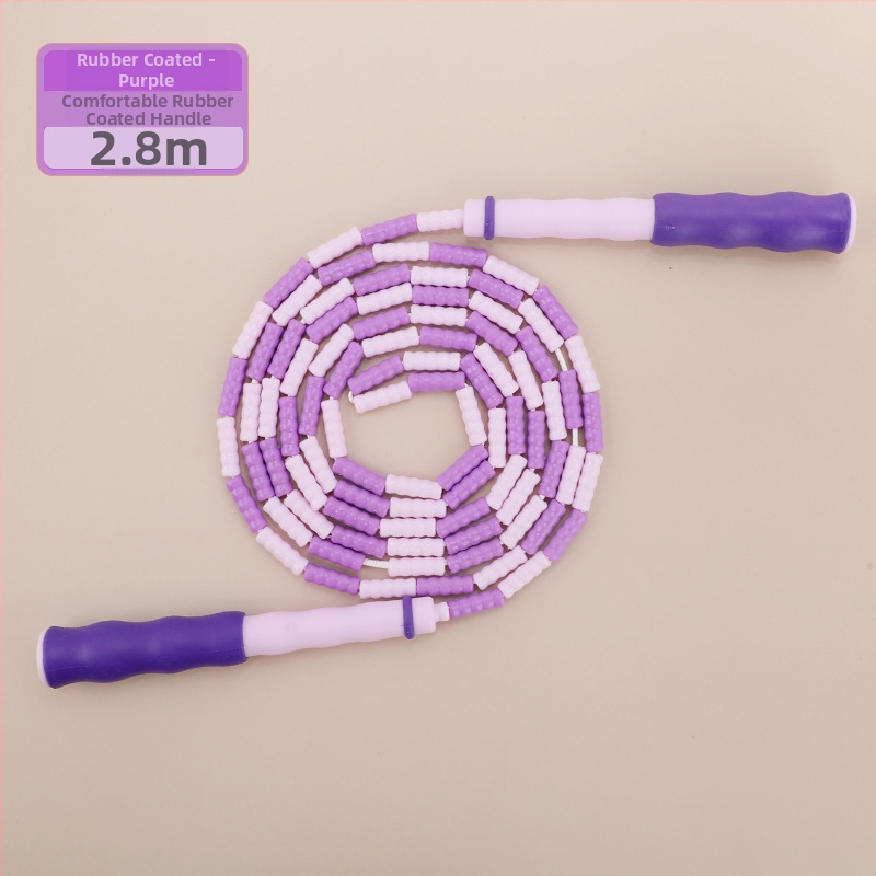 Detské PU švihadlo s korálkami s nastaviteľným vzorom korálok, švihadlo na skákanie s korálkami, 2.8