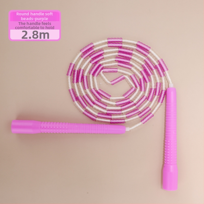 Detské PU švihadlo s korálkami s nastaviteľným vzorom korálok, švihadlo na skákanie s korálkami, 2.8