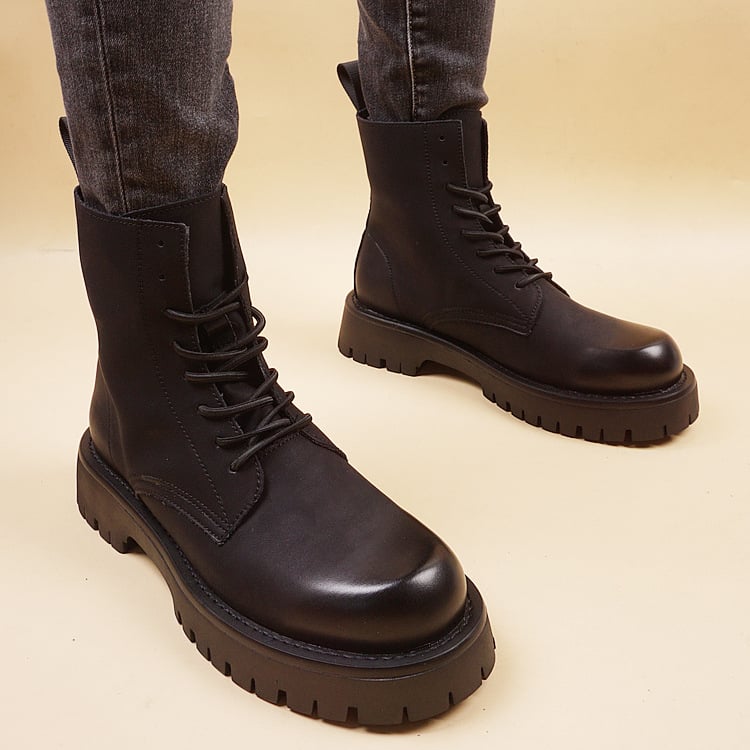 Ghete Martin mid-top, upper din mesh, talpă din cauciuc, toc conic 3–5 cm