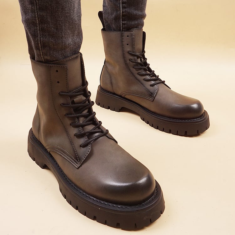 Ghete Martin mid-top, upper din mesh, talpă din cauciuc, toc conic 3–5 cm