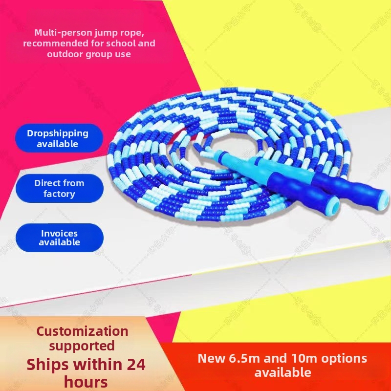 Hurricane PVC dlhé lano na skákanie pre skupiny s bambusovým prvkom