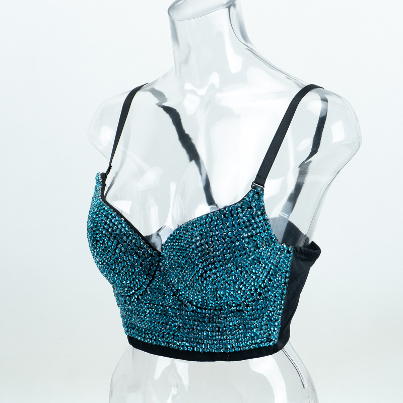 Sutien pentru dansul burții cu oase de pește, bretele detașabile, închidere la spate cu cinci rânduri de capse, material principal poliester, căptușeală poliester