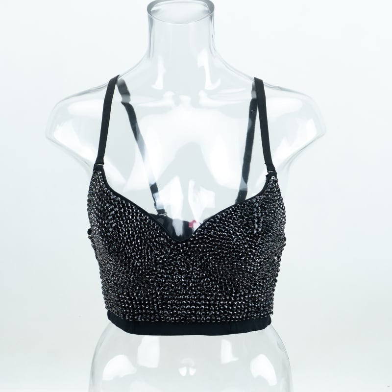 Sutien pentru dansul burții cu oase de pește, bretele detașabile, închidere la spate cu cinci rânduri de capse, material principal poliester, căptușeală poliester