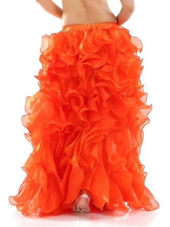 Iskusna belly dance suknja s tutu, valoviti rub, dizajn s razdvojenim nogama, jednobojni uzorak, tkanina od korejskih vlakana, podstava 100% najlon, BELLYQUEEN/Dancer