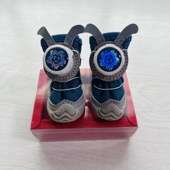 De Wangxing Cipele za kućne ljubimce, mrežaste, prozračne za male pse, s okretkom kopče, set od 4 komada