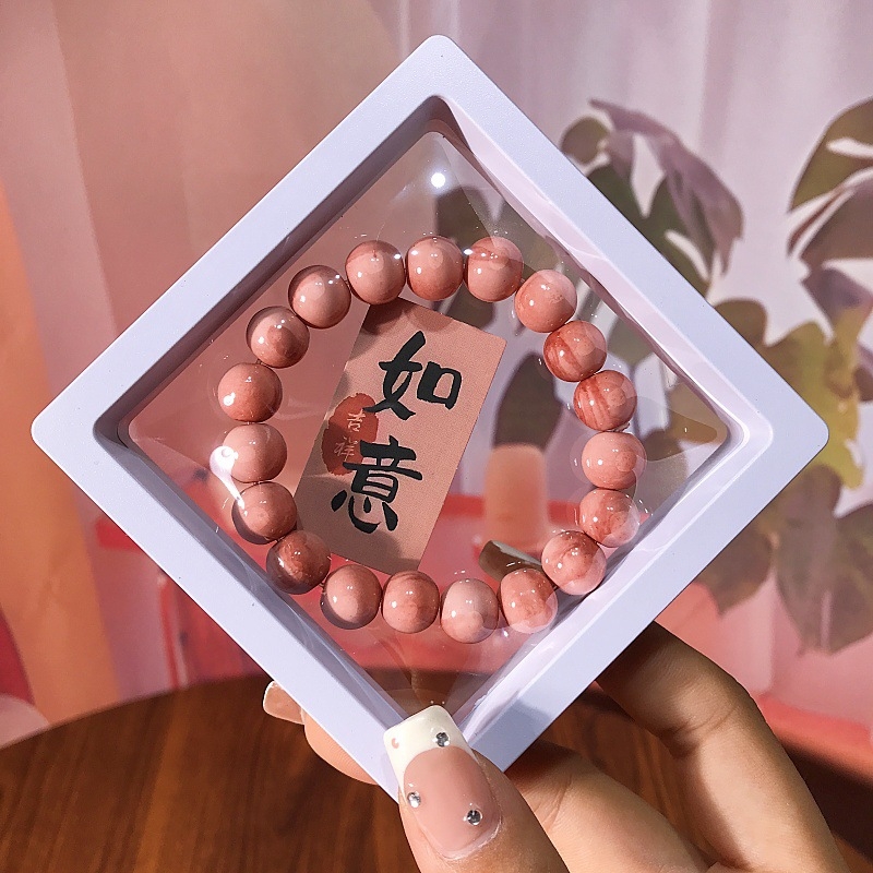 Kézzel készített üveg gyöngy karkötő, uniszex geometriai forma, évfordulóra ajándék