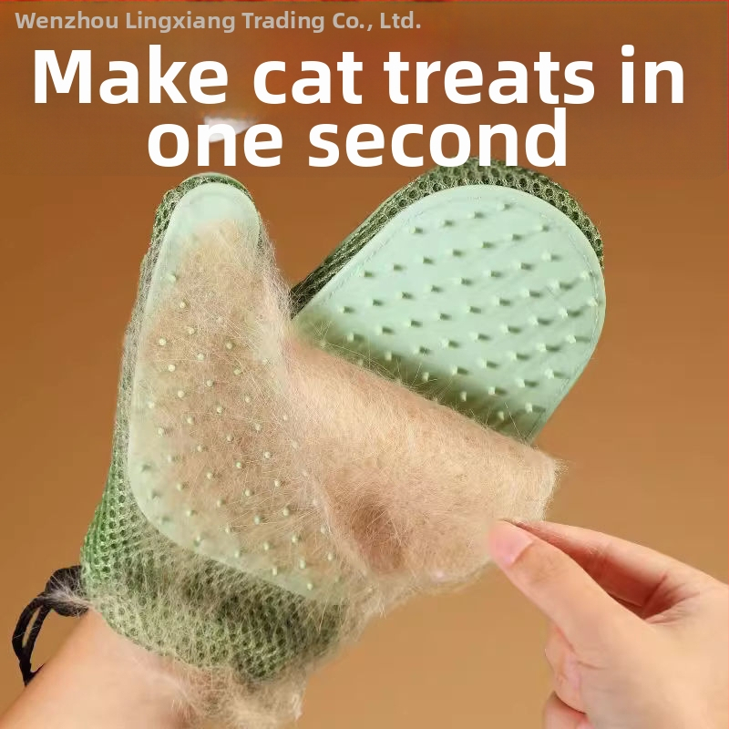 Ruky na starostlivosť o mačku – odstraňujú voľnú srsť, masážne rukavice, vhodné pre Ragdoll a dlhosrsté mačky; Značka Lingxiang