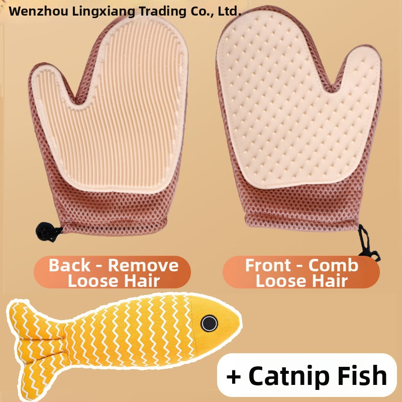 Ruky na starostlivosť o mačku – odstraňujú voľnú srsť, masážne rukavice, vhodné pre Ragdoll a dlhosrsté mačky; Značka Lingxiang