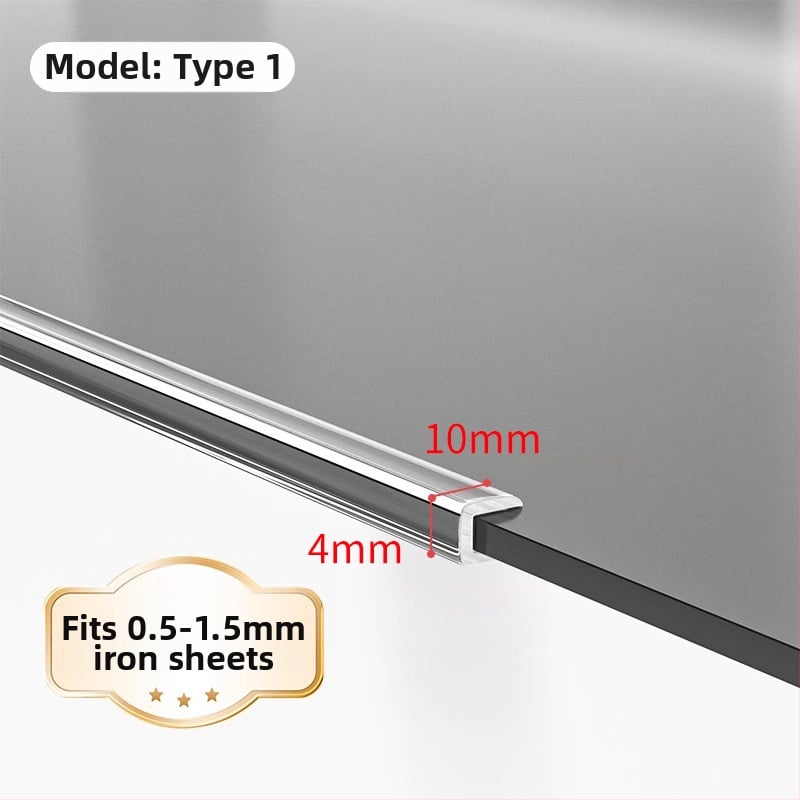 U‑tvarovaný priehľadný silikónový okrajový ochranný pás pre stolík na kávu zo skla – ochrana rohov