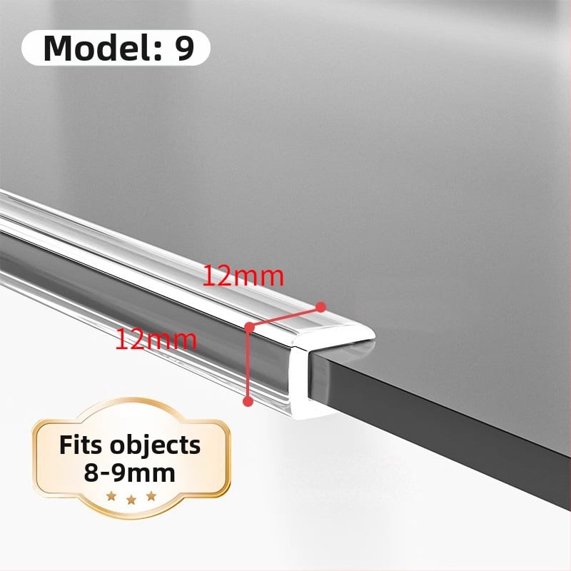 U‑tvarovaný priehľadný silikónový okrajový ochranný pás pre stolík na kávu zo skla – ochrana rohov
