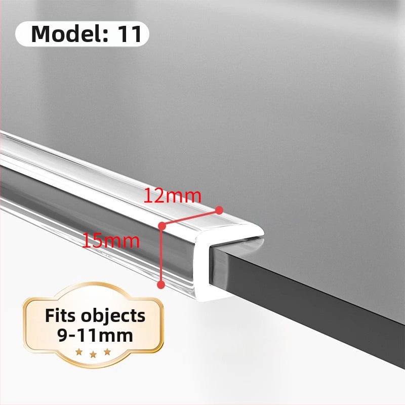 U‑tvarovaný priehľadný silikónový okrajový ochranný pás pre stolík na kávu zo skla – ochrana rohov