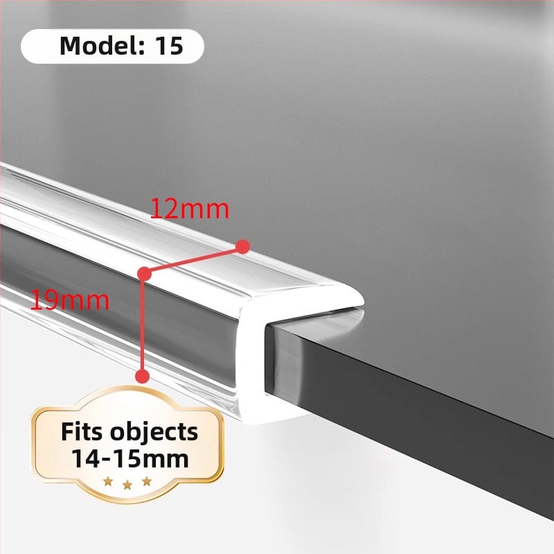 U‑tvarovaný priehľadný silikónový okrajový ochranný pás pre stolík na kávu zo skla – ochrana rohov