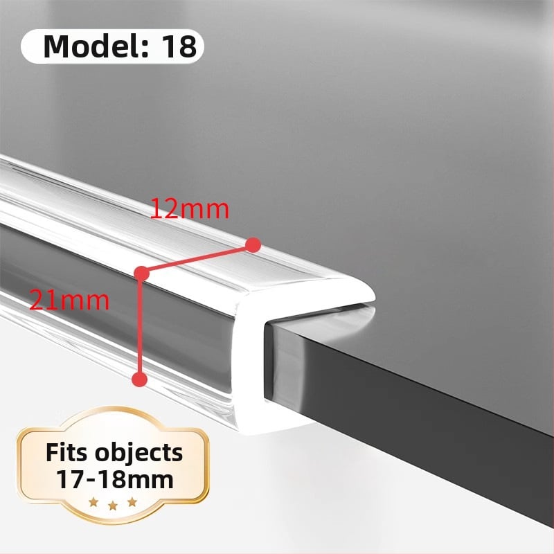 U‑tvarovaný priehľadný silikónový okrajový ochranný pás pre stolík na kávu zo skla – ochrana rohov