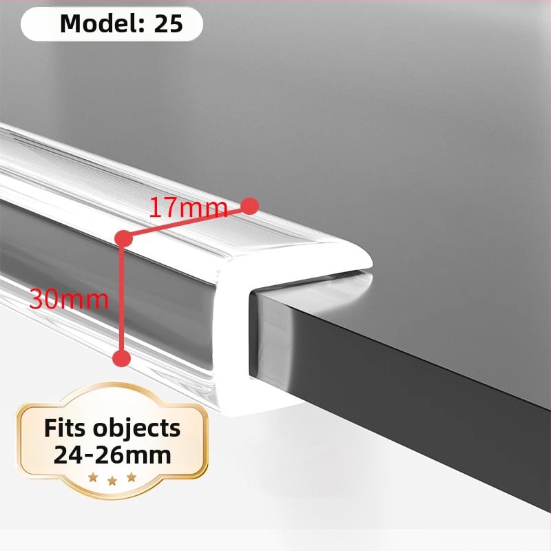U‑tvarovaný priehľadný silikónový okrajový ochranný pás pre stolík na kávu zo skla – ochrana rohov