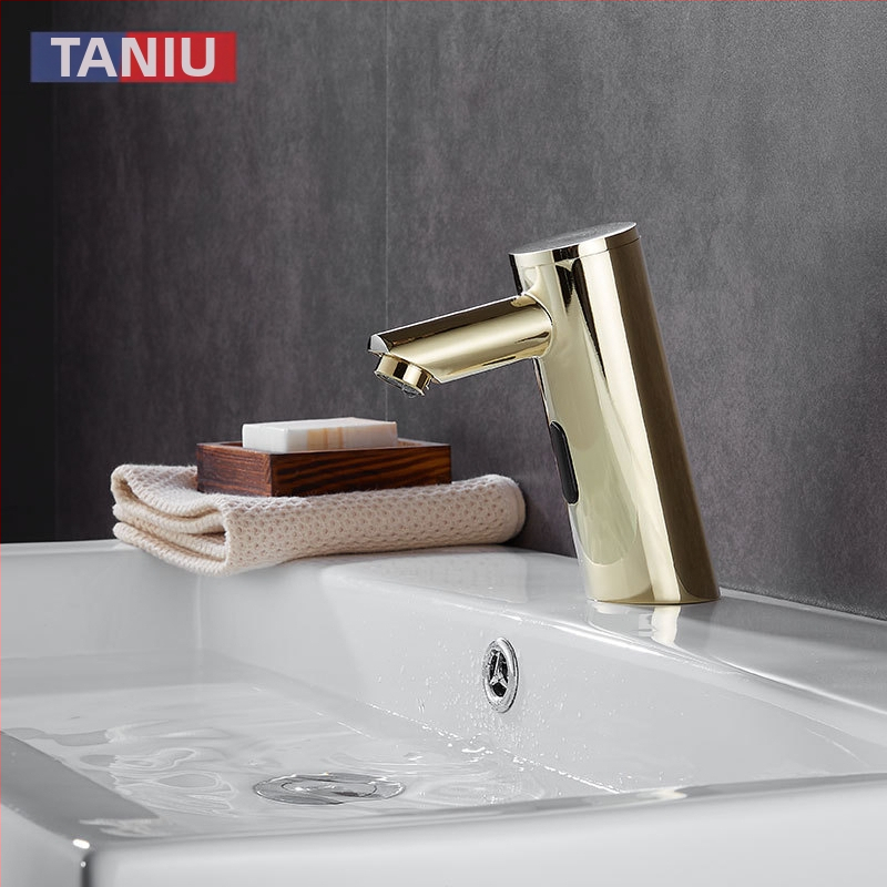 Indukciós szenzoros mosdócsap meleg- és hideg vízhez, réz testtel, egycsöves csatlakozás, G1/2