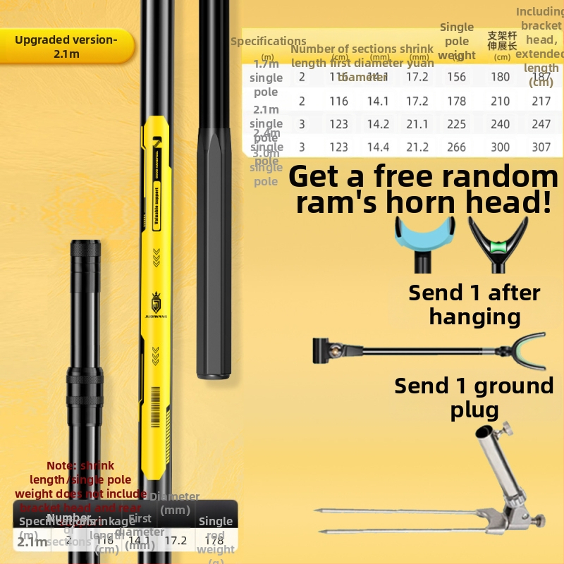 Giant Fin King Karbónový pevný držiak prútu na ryby s viac smerovou rotáciou