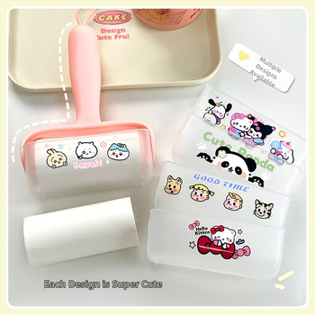 Lint roller na oblečenie s výmeniteľnými papiermi – odstraňuje vlasy a prach; materiály: PP, PET, silikagél, horúci lepidlo; štýl: animovaný; uvedenie: jar 2025