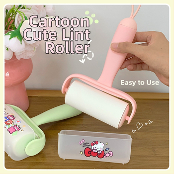 Lint roller na oblečenie s výmeniteľnými papiermi – odstraňuje vlasy a prach; materiály: PP, PET, silikagél, horúci lepidlo; štýl: animovaný; uvedenie: jar 2025