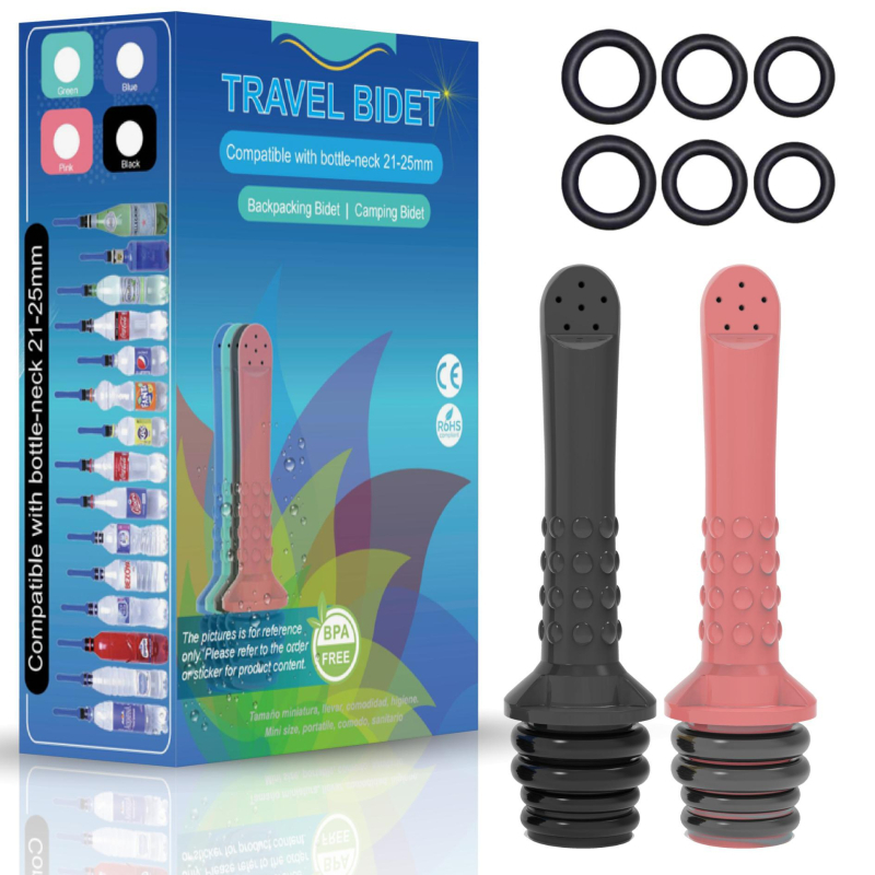 Intim higiénia irigátor, mini hordozható, AQUARINSE, PP anyag, Irrigator, használat: üres palack behelyezése, modern minimalista dizájn