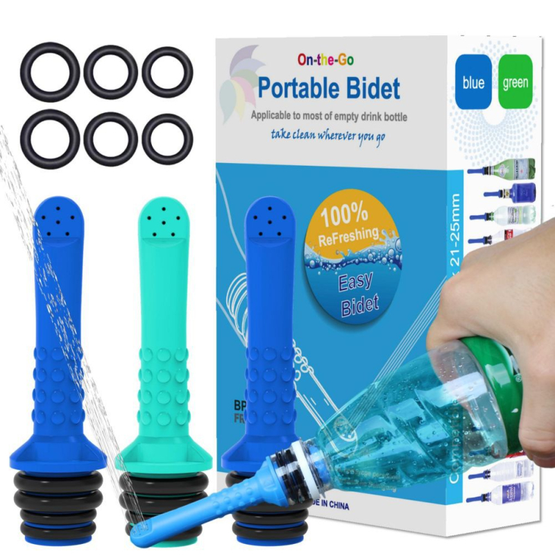 Intim higiénia irigátor, mini hordozható, AQUARINSE, PP anyag, Irrigator, használat: üres palack behelyezése, modern minimalista dizájn