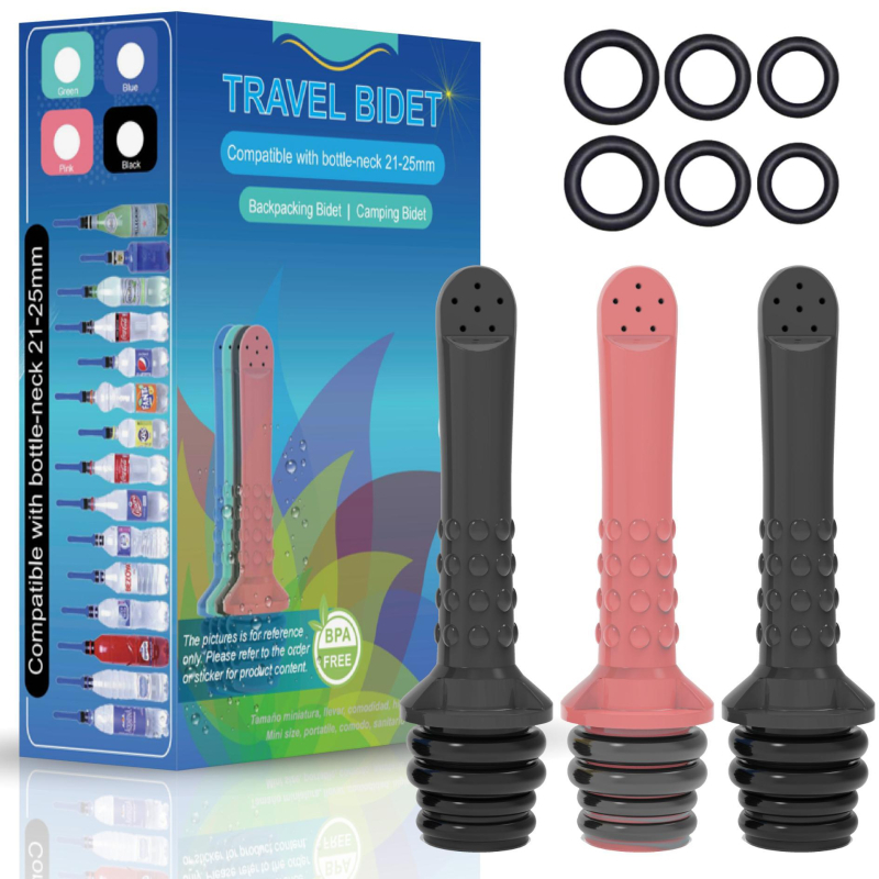 Intim higiénia irigátor, mini hordozható, AQUARINSE, PP anyag, Irrigator, használat: üres palack behelyezése, modern minimalista dizájn