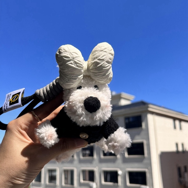 Kulcstartó plüss West Highland karikatúra stílusú kiskutya (plüss, karikatúra stílus, West Highland)