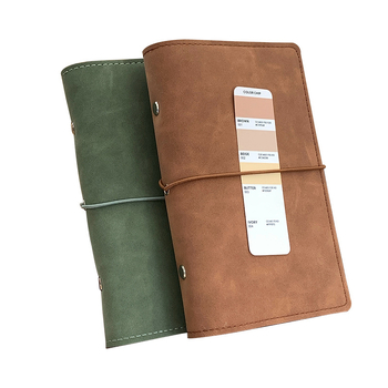 Caiet cu foi detașabile, husă PU din piele de miel, stil creativ, Language path