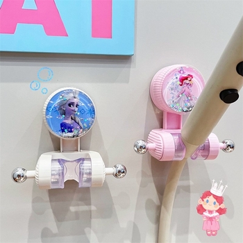 Gyerekeknek készült zuhanytartó szívófejes kivitel, mozgatható konzol, fúrás nélküli telepítés, strapabíró fürdőszobai rögzítés, virágos dizájn