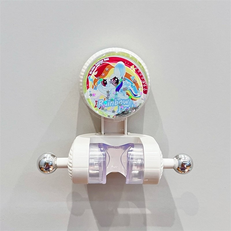 Gyerekeknek készült zuhanytartó szívófejes kivitel, mozgatható konzol, fúrás nélküli telepítés, strapabíró fürdőszobai rögzítés, virágos dizájn