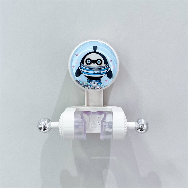 Gyerekeknek készült zuhanytartó szívófejes kivitel, mozgatható konzol, fúrás nélküli telepítés, strapabíró fürdőszobai rögzítés, virágos dizájn