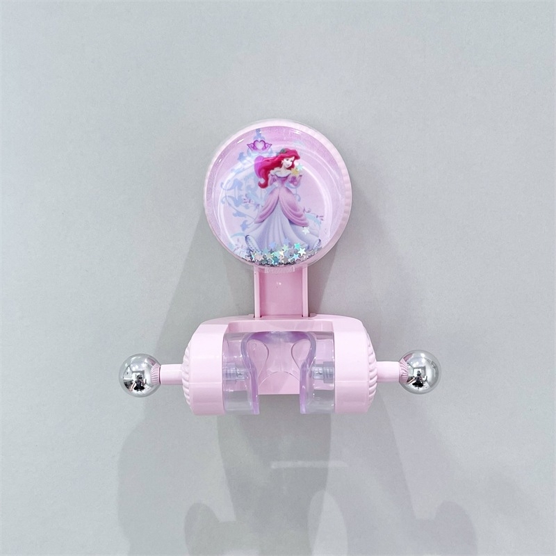 Gyerekeknek készült zuhanytartó szívófejes kivitel, mozgatható konzol, fúrás nélküli telepítés, strapabíró fürdőszobai rögzítés, virágos dizájn