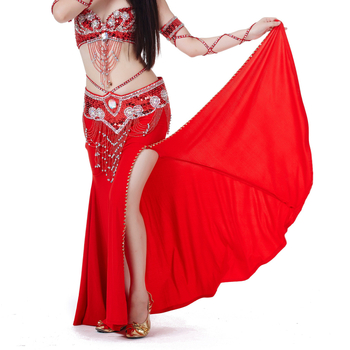 Gyöngyös hímzésű hastánc szoknya, Crystal Cotton anyag, 100% poliészter, felnőtt nőknek