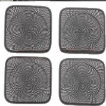 Belső porvédő fedél a hangszórógyűrűhöz és a központi szellőzőhöz, modell Equation Leopard Titanium 7, rozsdamentes acél