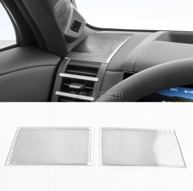 Belső porvédő fedél a hangszórógyűrűhöz és a központi szellőzőhöz, modell Equation Leopard Titanium 7, rozsdamentes acél