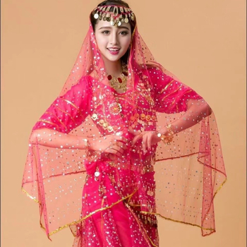 Bandă pentru cap din plasă pentru belly dance – accesorii de cap unisex, stil etnic, cu ciucuri