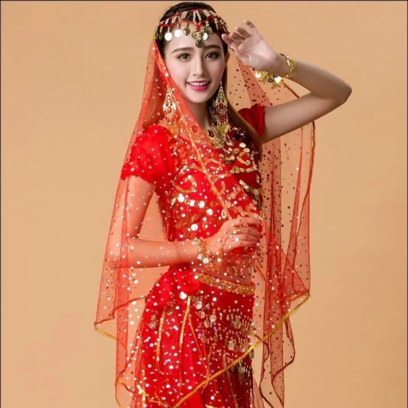 Bandă pentru cap din plasă pentru belly dance – accesorii de cap unisex, stil etnic, cu ciucuri