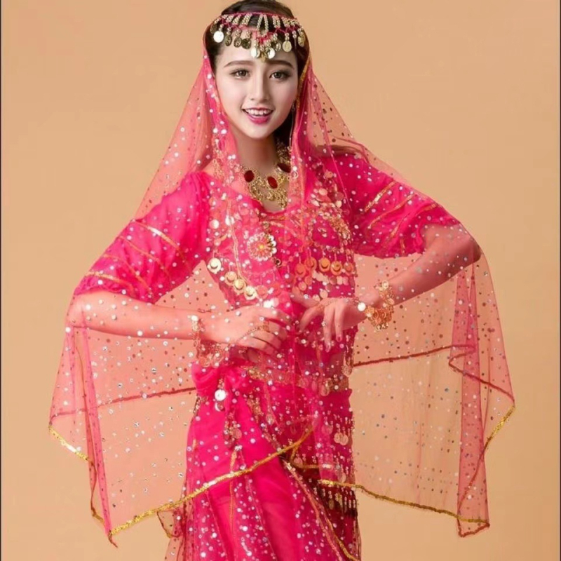 Bandă pentru cap din plasă pentru belly dance – accesorii de cap unisex, stil etnic, cu ciucuri