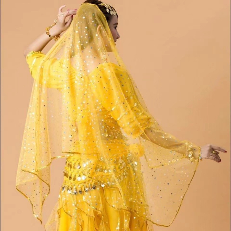 Bandă pentru cap din plasă pentru belly dance – accesorii de cap unisex, stil etnic, cu ciucuri