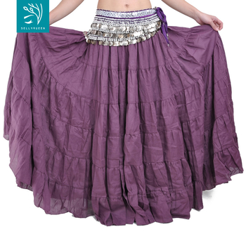 BELLYQUEEN/Dancer Belly Dance szoknya teljes lendülettel – Bohemiai Tribal színpadi jelmez, külső lenből, belső nylon, felnőtt nőknek, modern tánc