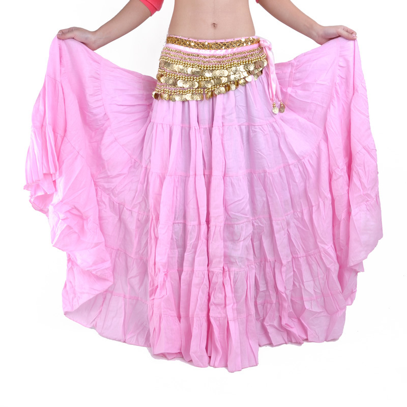 BELLYQUEEN/Dancer Belly Dance szoknya teljes lendülettel – Bohemiai Tribal színpadi jelmez, külső lenből, belső nylon, felnőtt nőknek, modern tánc