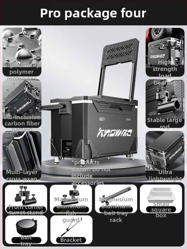 Rybárska krabica – kompletná sada, multifunkčná s kolieskami, PP materiál, objem <9 L