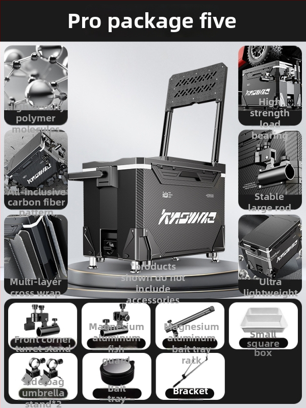 Rybárska krabica – kompletná sada, multifunkčná s kolieskami, PP materiál, objem <9 L