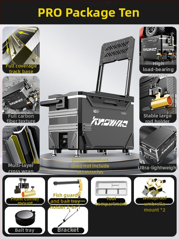 Rybárska krabica – kompletná sada, multifunkčná s kolieskami, PP materiál, objem <9 L