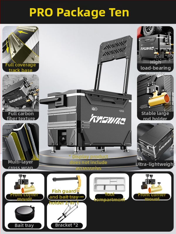 Rybárska krabica – kompletná sada, multifunkčná s kolieskami, PP materiál, objem <9 L