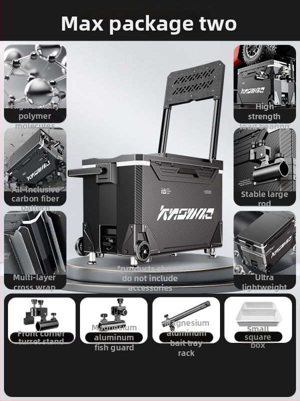 Rybárska krabica – kompletná sada, multifunkčná s kolieskami, PP materiál, objem <9 L